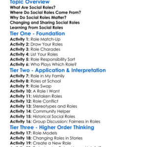 Social Roles Worksheet Activity Booklet