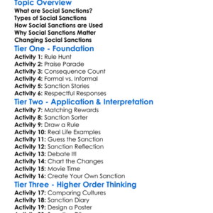 Social Sanctions Worksheet Activity Booklet