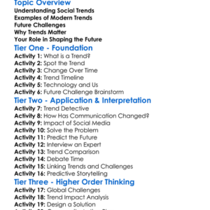 Social Trends And Future Challenges Worksheet Activity Booklet