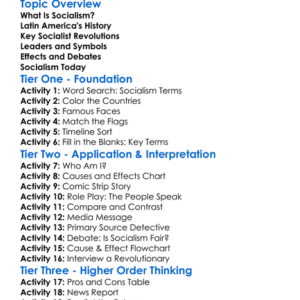 Socialist Revolutions In Latin America Worksheet Activity Booklet