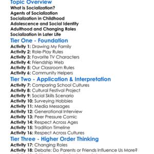 Socialization Across The Lifespan Worksheet Activity Booklet