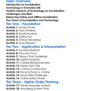 Socialization And Technology Worksheet Activity Booklet
