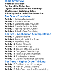 Socialization And The Digital Age Worksheet Activity Booklet