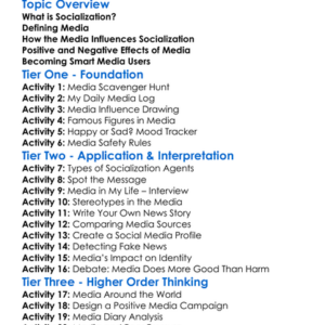 Socialization And The Media Worksheet Activity Booklet