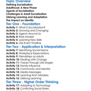 Socialization In Adulthood Worksheet Activity Booklet