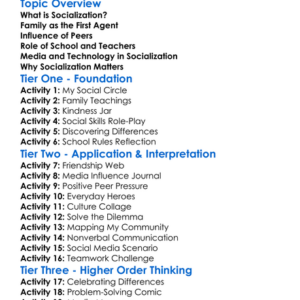 Socialization In Childhood Worksheet Activity Booklet