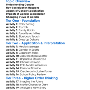 Socialization Of Gender Worksheet Activity Booklet