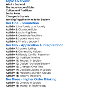 Society And Its Definition Worksheet Activity Booklet