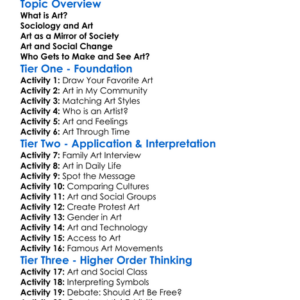 Sociological Perspectives On Art Worksheet Activity Booklet