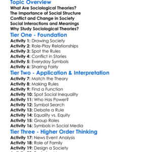 Sociological Theories Worksheet Activity Booklet