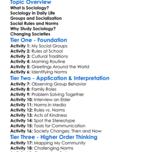 Sociology In Everyday Life Worksheet Activity Booklet