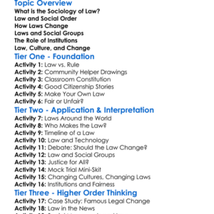 Sociology Of Law Worksheet Activity Booklet