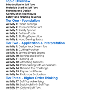 Soft Toy Construction Worksheet Activity Booklet
