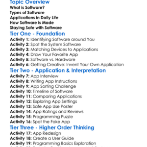 Software And Applications Worksheet Activity Booklet