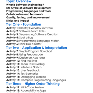 Software Engineering Basics Worksheet Activity Booklet