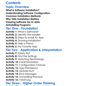 Software Installation And Configuration Worksheet Activity Booklet