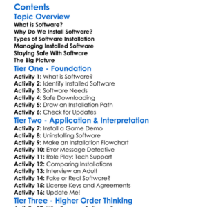 Software Installation And Management Worksheet Activity Booklet
