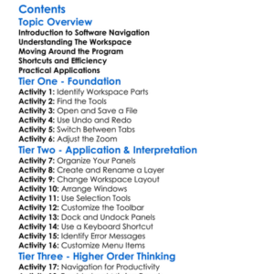 Software Navigation Eg Photoshop Worksheet Activity Booklet