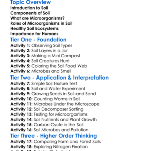 Soil And Microorganisms Worksheet Activity Booklet