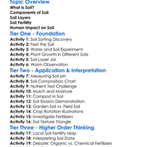 Soil Composition And Fertility Worksheet Activity Booklet