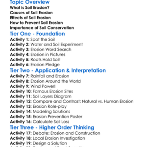 Soil Erosion Worksheet Activity Booklet
