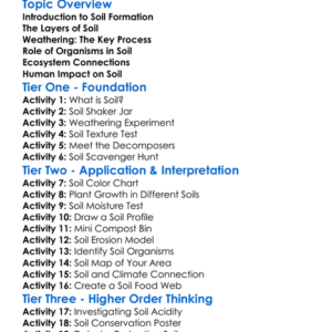 Soil Formation And Organisms Worksheet Activity Booklet