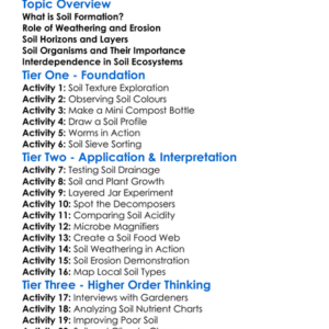 Soil Formation And Soil Organisms Worksheet Activity Booklet