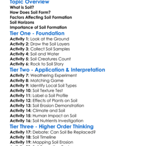 Soil Formation Worksheet Activity Booklet