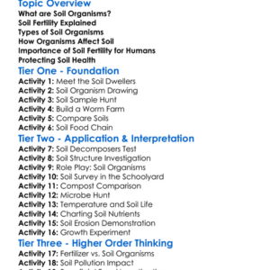 Soil Organisms And Fertility Worksheet Activity Booklet