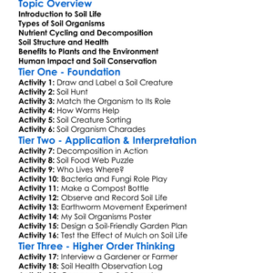 Soil Organisms And Their Roles Worksheet Activity Booklet