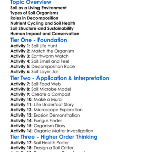 Soil Organisms Worksheet Activity Booklet