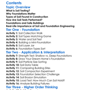 Soil Testing And Foundation Engineering Worksheet Activity Booklet