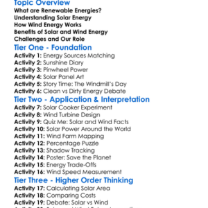 Solar And Wind Energy Worksheet Activity Booklet