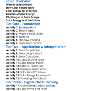 Solar Energy Worksheet Activity Booklet