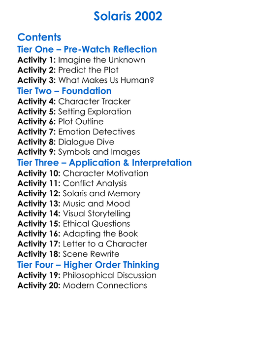 Solaris 2002 Worksheet Activity Booklet