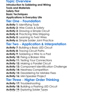 Soldering And Wiring Skills Worksheet Activity Booklet