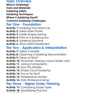 Soldering Basics Worksheet Activity Booklet