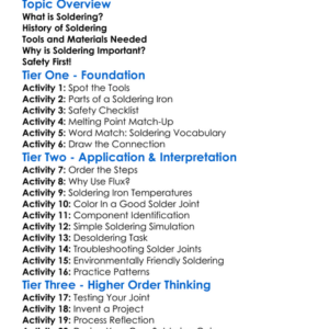 Soldering Worksheet Activity Booklet