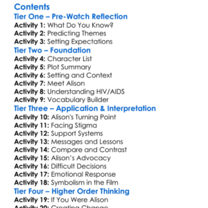 Something To Live For The Alison Gertz Story 1992 Worksheet Activity Booklet