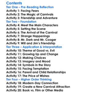 Something Wicked This Way Comes Ray Bradbury Worksheet Activity Booklet