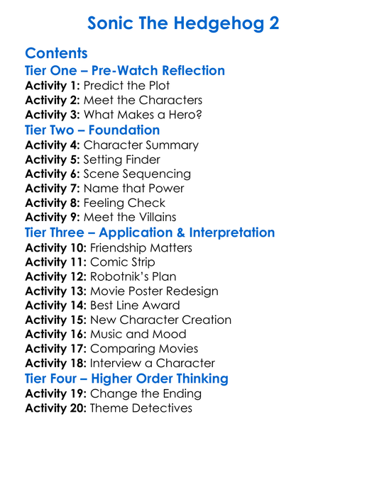 Sonic The Hedgehog 2 Worksheet Activity Booklet