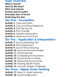 Sound And Acoustics Worksheet Activity Booklet