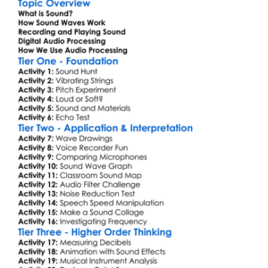 Sound And Audio Processing Worksheet Activity Booklet
