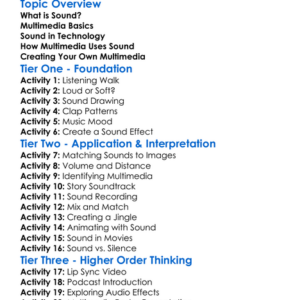 Sound And Multimedia Worksheet Activity Booklet