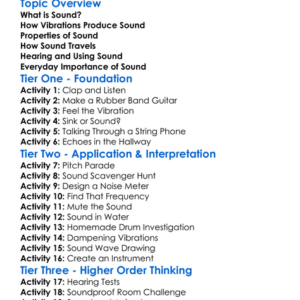 Sound And Vibration Worksheet Activity Booklet