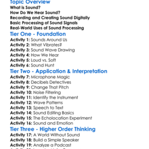 Sound Processing Basics Worksheet Activity Booklet