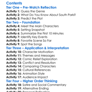 South Park Bigger Longer  Uncut 1999 Worksheet Activity Booklet