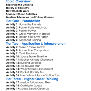 Space And Rocketry Engineering Worksheet Activity Booklet