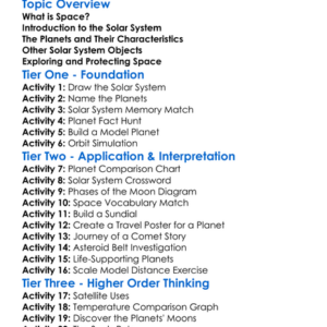 Space And The Solar System Worksheet Activity Booklet