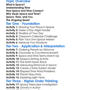 Space And Time Worksheet Activity Booklet